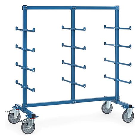 Chariot cantilever avec butées - Surface utile : 2000 x 800 mm - 4626AS