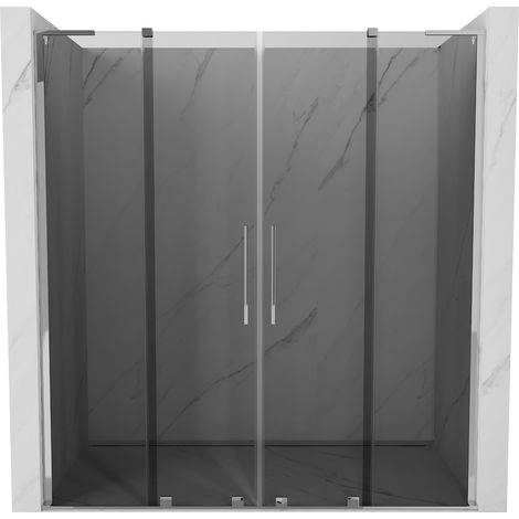 Mexen Velar L Duo puertas de ducha correderas 200 cm, grafito, cromo - 871-200-003-42-01 (1/5)