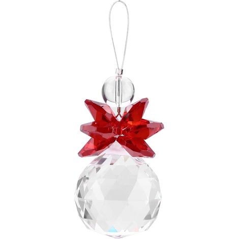 Pendentif attrape-soleil en cristal transparent à suspendre, prismes, décoration de mariage, décoration de Noël, rouge