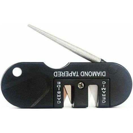 Affûteur de couteaux portable mini à affûtage TIG en tungstène, affûteur diamant pliable, unisexe adulte - affûteur de couteaux de chasse et de survie en extérieur (1/4)