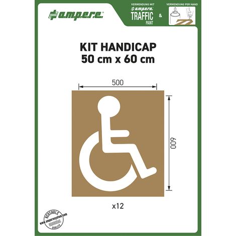Ampere, Jeu de pochoirs, symbole Handicapés h x l 600 x 500 mm (1/2)