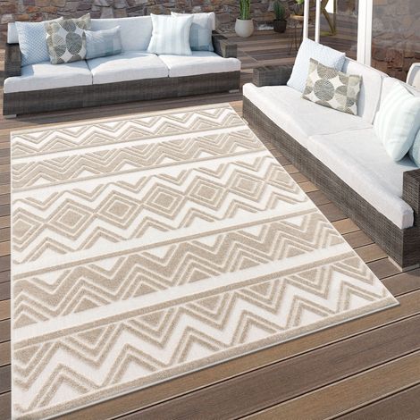 Paco Home Alfombra Salon De Habitacion Cocina Exterior Jardin Boho 3D Nordica Beige 60x100 cm (1/5)