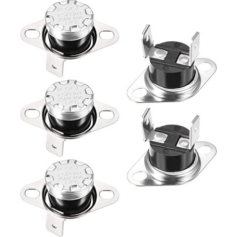 5pcs Thermostat KSD301 60℃ Normalement Fermé 250V 10A Broche 6,3mm Pour Électroménager