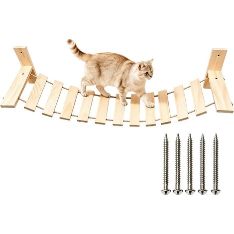 Pont pour chat mural Centre d'activités d'intérieur stable en bois (1/5)