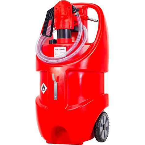 Mw Tools – Cuve caddy ravitailleur mobile Diesel et huiles 75 L – Pompe manuelle rotative 0,5 L/coup – Résistant aux chocs et UV – TBC75M