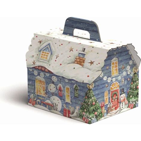 Boîte en carton en forme de maisonnette, 20x17x16 cm (lot de 10)