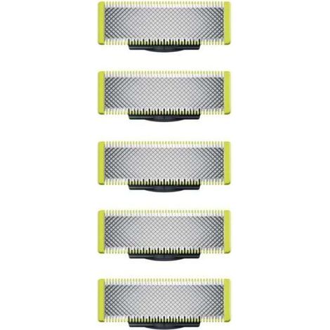 Lot de 5 lames de rechange OneBlade en acier inoxydable – Durée de vie jusqu'à 3 mois – Compatible avec modèles QP14xx, QP25xx, QP26xx, QP27xx, QP28xx, Pro QP65xx, QP66xx