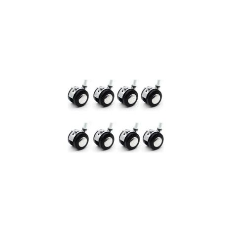 Ruote robuste (4 cm) per mobili da ufficio (set da 8), silenziose, girevoli, di ricambio. - Crezuo