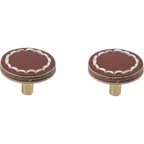 Kleiderschrankgriffe,2er-Pack,aus Leder,Kleiderschränke und Kommoden,rötlich-braun,L33 x H23 mm (1/5)
