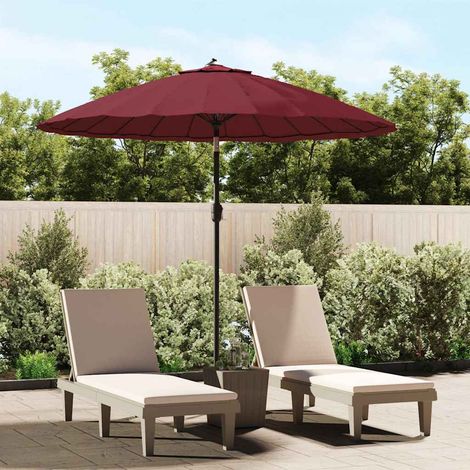 Parasol d'extérieur-Parasol de jardin avec mât en aluminium 270 cm rouge bordeaux 655727 (1/5)