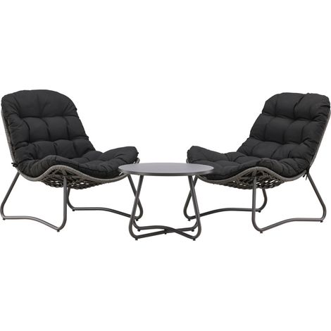 Salon de Jardin 2 Places "Cata" 93cm Anthracite (1/5)