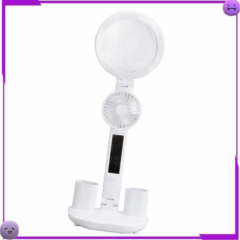Lampe de Bureau LED avec Ventilateur, Design Tête Ronde, Affichage Intelligent et Dimmable (1/5)