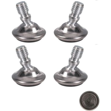 Verstellbare Stahl-Möbelfüße mit Gelenkgleitern – 4er-Set – Kugelgelenk – M8-Gewinde – 25 mm Fußdurchmesser (1/2)