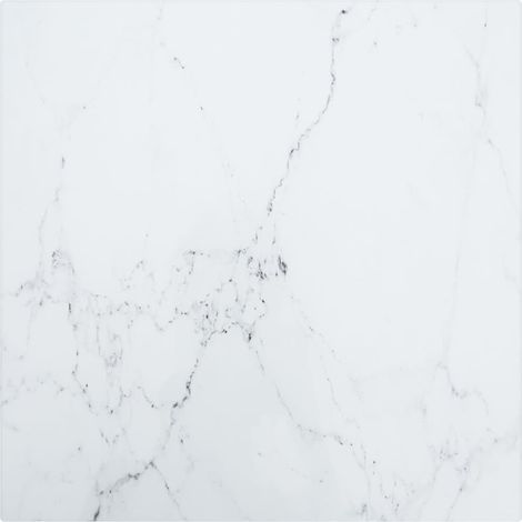 Dessus de table Blanc 40x40cm 6mm Verre trempé et design marbre (1/5)
