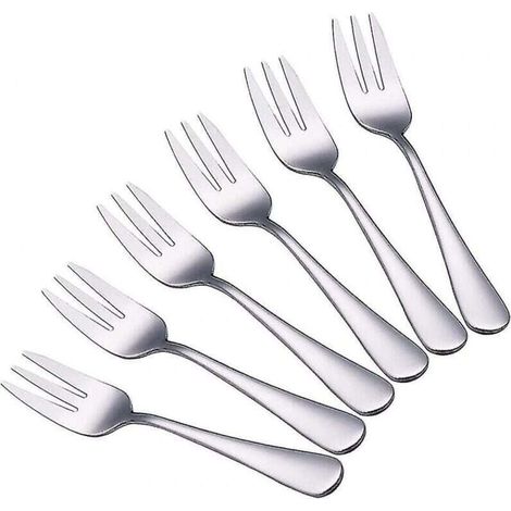 Fourchettes à dessert, fourchettes à dessert en acier inoxydable 6 pièces, fourchettes à gâteau, fourchette à salade