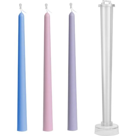 Moules à bougies artisanales en silicone alimentaire – Lot de 6 modèles variés (cylindriques, torsadés, festonnés) pour bougies décoratives de mariage