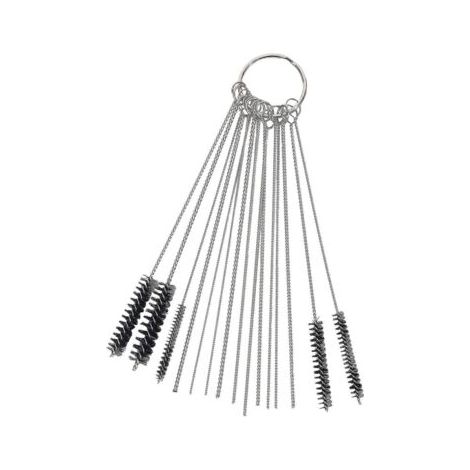 Kit d'outils de nettoyage de jet de saleté de carbone de carburateur 10x aiguilles de nettoyage avec 5x brosses