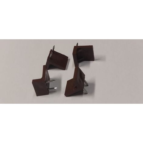 4 PEZZI - SUPPORTI REGGIPIANO A POLTRONCINA 21x17x13MM - CON DUE CHIODI - IN PLASTICA MARRONE