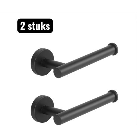 Lot de 2 porte-papier toilette et distributeurs d'essuie-tout en acier inoxydable, noir (1/4)
