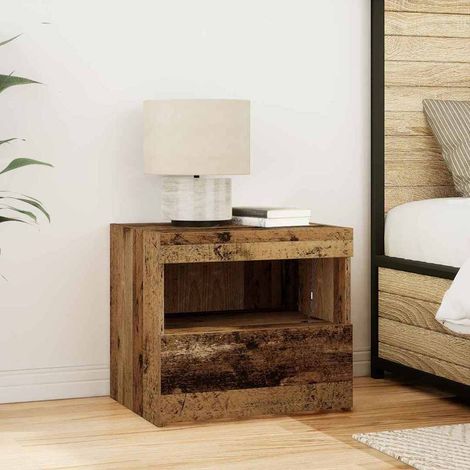 Nachttisch mit Schubladen Altholz 50 x 40 x 45 cm Holzwerkstoff