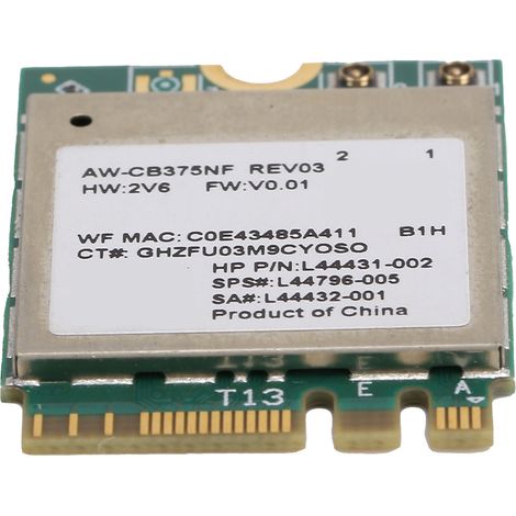 Module Wi-Fi 2,4/5 GHz, Bluetooth 5.0, carte réseau sans fil M.2 NGFF 802.11a/b/g/n/ac RTL8822CE