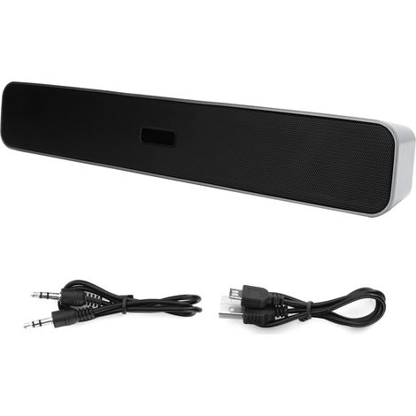 Enceinte Bluetooth Sans Fil - Haut-Parleur Stéréo Avec Réduction De Bruit - Support Carte Mémoire Et Clé Usb - Pour Bureau Et Maison - Gris Fer (1/5)