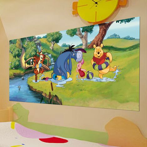 Poster géant Winnie l'Ourson baignade Disney intisse 202X90 CM (1/5)