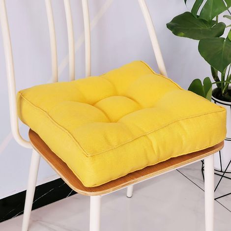 Coussin De Siege - 40 Cm - Tissu Imitation Linen - Epaisseur Renforcee En 3D - Pour Chaise Interieure Extérieure Et Sol - 1 Unite (1/2)
