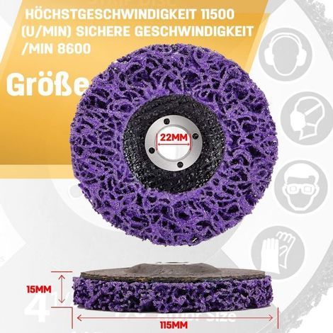 CSD Grinder Cleaning Discs - For Surface Treatment or Paint Removal for Angle Grinders - 115 x 22 mm Pack of 5 (1/3)