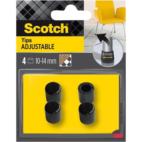 SCOTCH Lot de 4 embouts multitaille, SCOTCH, diam. de 10 à 14 mm, noir