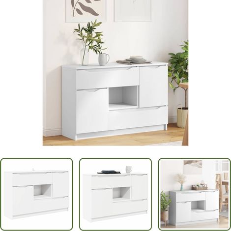 vidaXL Wohnzimmer Sideboard - Sideboard mit Schubladen Weiß 100 x 30 x 65,6 Holzwerkstoff (1/5)