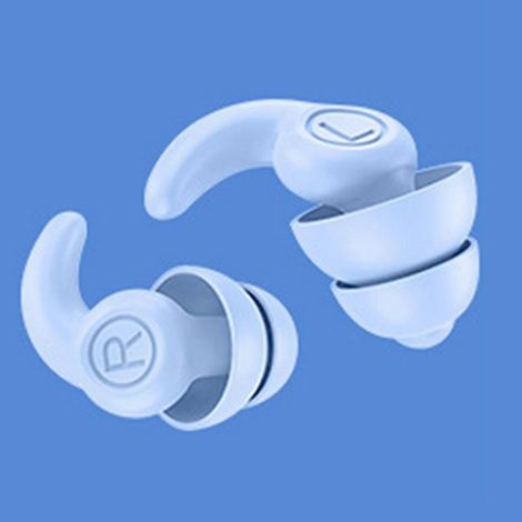 Bouchons d'oreilles en silicone réutilisables, 3ème génération, réduction de bruit, isolation acoustique, anti-bruit pour sommeil, paire de protecteurs auditifs doux et confortables. (1/5)