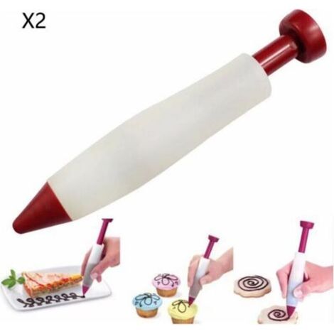 Stylo Silicone - Pour Décoration Gâteaux Chocolat Glacage Pâtisserie - Résistant Chaleur - 2 Pièces (1/5)