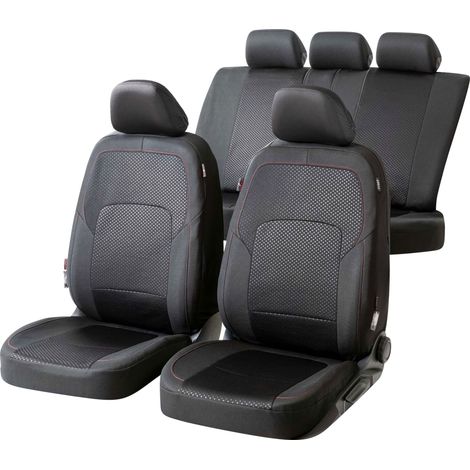 Walser Autositzbezug Dacia Logan Komplett-Set Collection Premium schwarz-rot Sitzbezug (1/5)