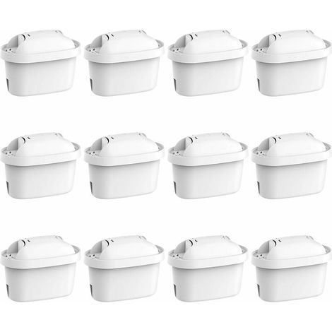 Water Filter Cartridge, Replacement for Brita Maxtra Plus, Marella Filter Carafe Refill (12) (1/5)