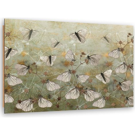 Quadro deco panel, Farfalle astratte nel prato - 100x70 (1/5)