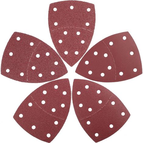 Schleifdreieck Schleifblatt-Set 25-teilig, 105 x 152 mm│11 Löcher│ je Körnung 5 x 40/60/80/120/240 für Mehrfachschleifer (1/5)