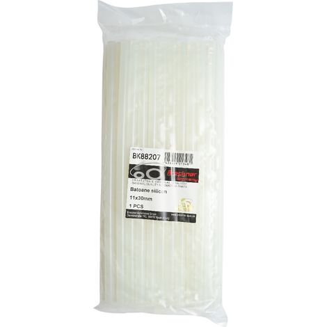 Set di 35 bastoncini in silicone trasparente da 11x300 mm per pistola per colla a caldo Breckner Germany (1/5)
