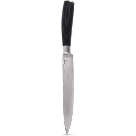 Orion Couteau de cuisine noir lame 15.5 cm acier Damas (1/5)