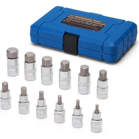 Jeu de douilles Allen 1/2" 12 pièces, 5-22mm, CR-V, avec boîte (1/5)