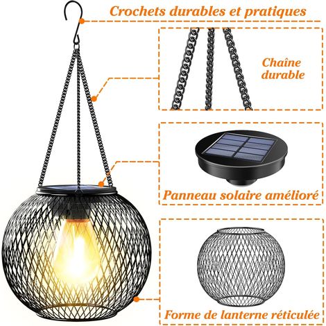Lanterne Solaire Exterieur Jardin, Lampes Solaires Extérieure en Métale Noël-2 Paquet (1/5)