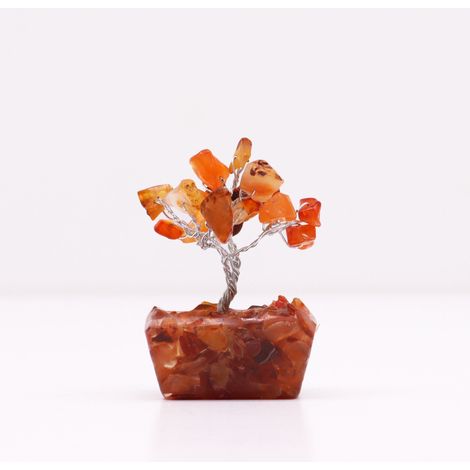 Mini arbres de pierres précieuses sur base d'orgonite - Cornaline (15 pierres)- Vendu par 1 (1/4)
