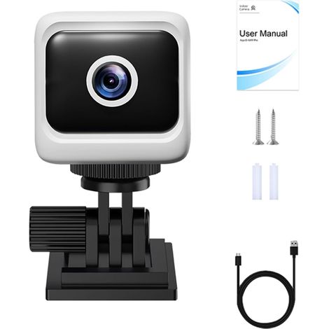 Caméra de sécurité sans Fil, Caméra WiFi 1080P Intérieure et Extérieure avec Détection de Mouvement, Vision Nocturne à 4 LED, Visualisation à Distance, Surveillance 24h/24 et (White) (1/5)