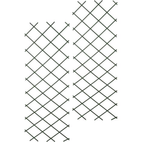 Spetebo – Treillis extensible pour plantes grimpantes 200x100 cm – Lot de 2 – Plastique vert résistant aux intempéries – Utilisation verticale/horizontale