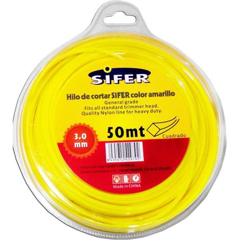 SIFER HILO DESBROZADORA AMARILLO CUADRADO 3 MM x 50 M