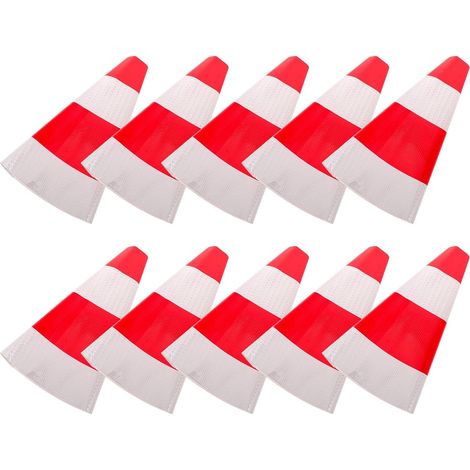 Autocollants Réfléchissants Lot de 10 Pièces Rouge 40x28,5cm Réutilisables et Visibilité Nocturne Améliorée pour Cônes de Signalisation en Pvc pour Sécurité Routière (1/5)