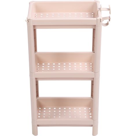 Étagère de salle de bain multifonction multi-niveaux stable durable indépendante en coin beige 3 niveaux (1/5)