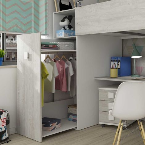Armoire pour lit mezzanine Jet - blanc (1/5)