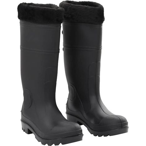 Gummistiefel mit Herausnehmbarem Innenfutter Schwarz Gr. 38 PVC