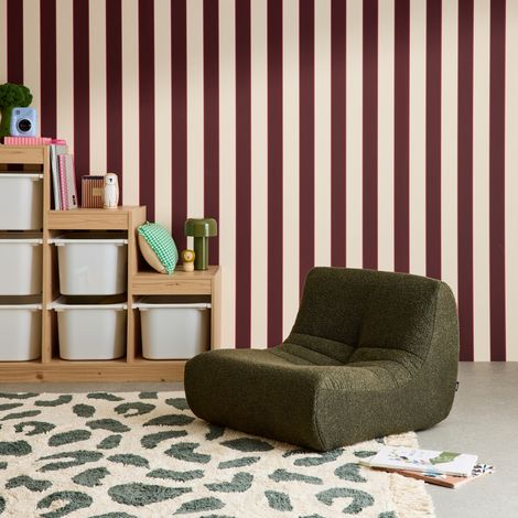 Fauteuil chauffeuse enfant bouclette texturée 1 place kaki - Sokol Kids (1/5)